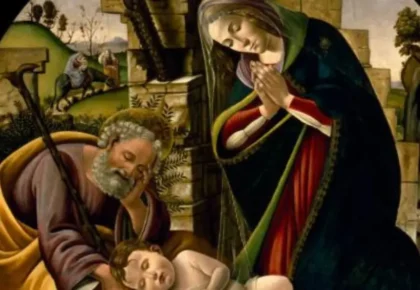"The Adoration of the Christ Child" by Sandro Botticelli in the Museum of Fine Art, Houston