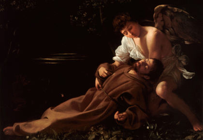 "St. Francis in Ecstasy", Caravaggio, Hartford